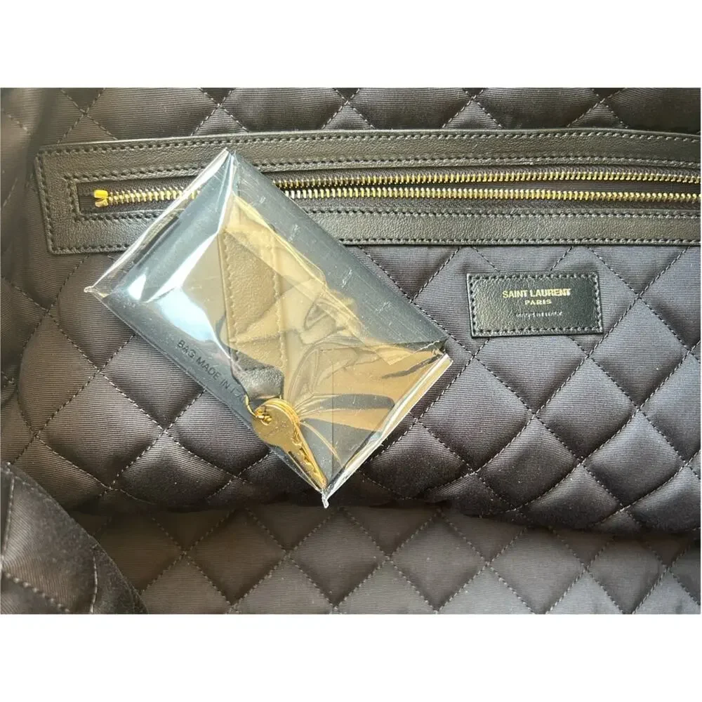 Saint Laurent YSL monogram ES giant Black Quilted Leather travel bag made Italy